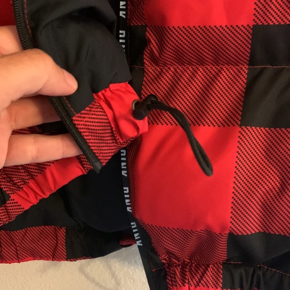 Pink Victorias Secret Sherpa Collar Puffer Jacket Buffalo Plaid Size Small - Picture 6 of 9